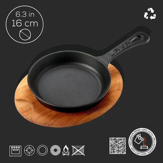 Lava Cast Iron Pan with Non-Stick Coating 16cm