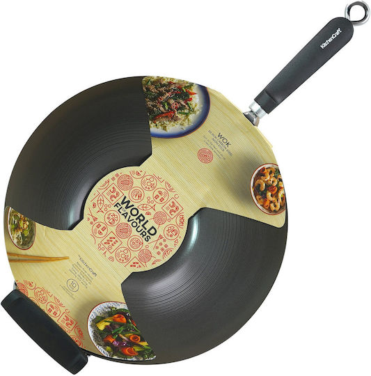 Kitchen Craft Wok από Ανθρακούχο Χάλυβα με Αντικολλητική Επίστρωση 35.5cm