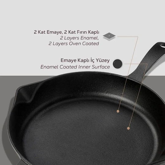 Lava Cast Iron Pan with Enamel Coating 28cm
