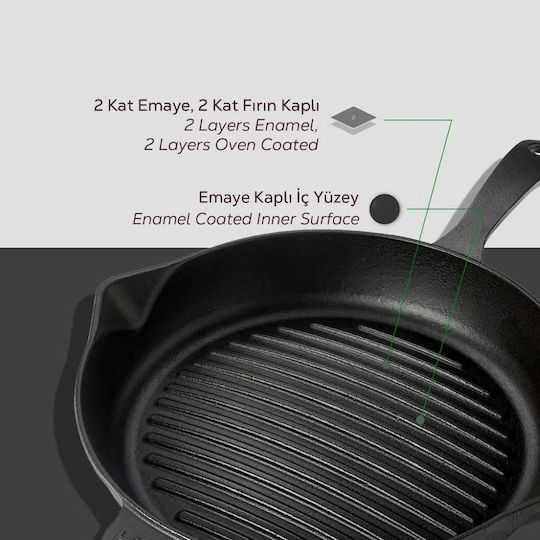 Lava Lava Gusseisen Grill mit Emaille Innenbeschichtung 28cm