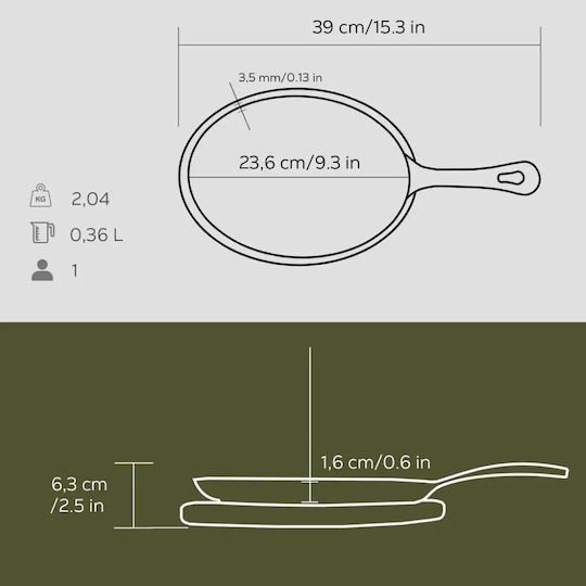 Lava Fajita Pan aus Gusseisen 23.6cm