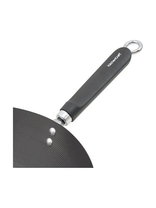 Kitchen Craft Wok aus Kohlenstoffstahl mit Antihaftbeschichtung 30cm