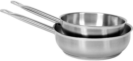 Yato Gastro Pfanne aus Rostfreiem Stahl mit Deckel mit Keramik Innenbeschichtung