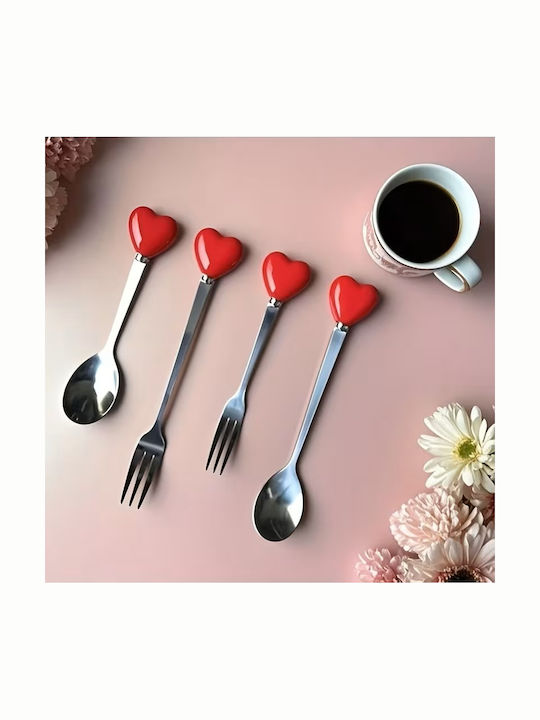 Cutlery Set Red 4pcs