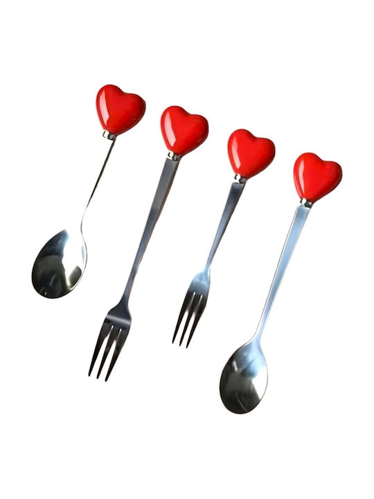 Cutlery Set Red 4pcs