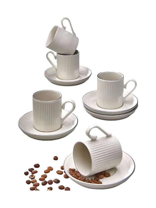 Aithrio Set Tassen Kaffee aus Porzellan 12Stück