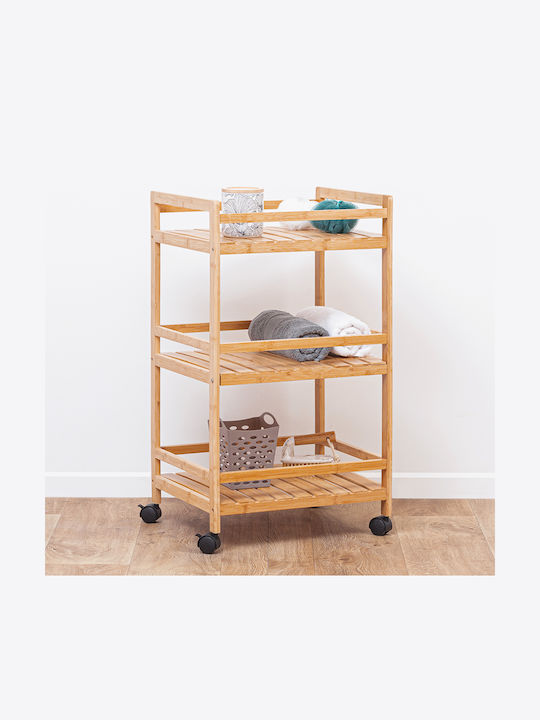 5Five Τρόλεϊ Κουζίνας Ξύλινο 3 Θέσεων Καφέ 45x38x80cm