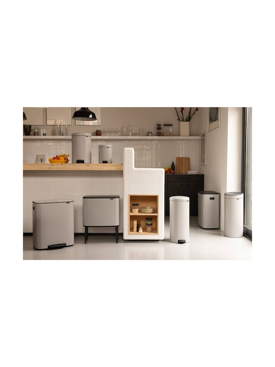 Brabantia Bo Pedal Κάδος Απορριμμάτων Πλαστικός με Πεντάλ Γκρι 30cm