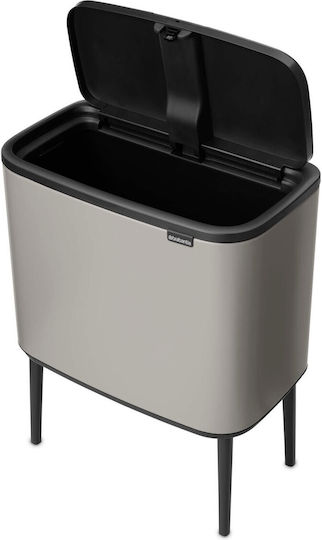 Brabantia Кошче Bo Touch за Боклук Пластмасово Тласък Сиво 36л