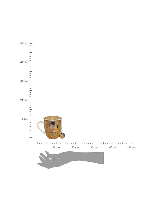 Tasse aus Porzellan mit Deckel 400ml