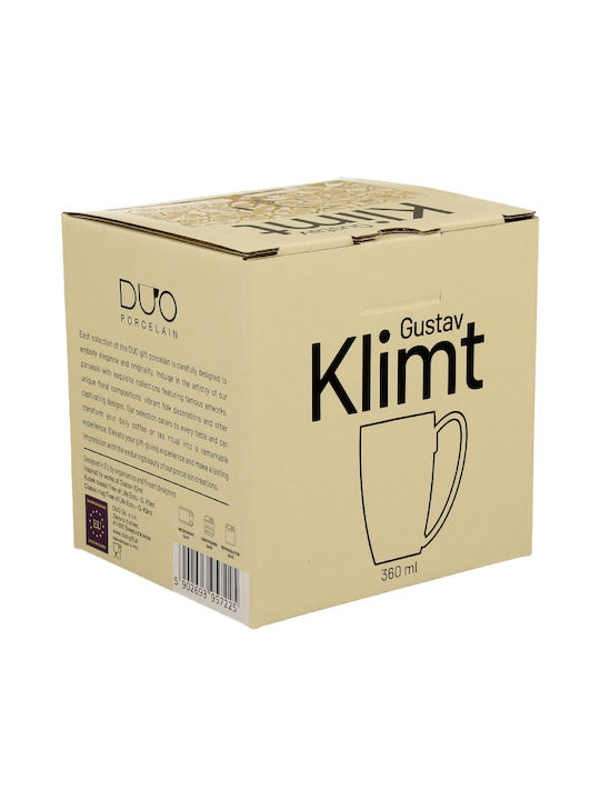 Mug 360ml Box Duo Klimt Tree Life Ecru