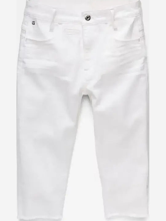 Дамски Панталон Capri С Висока Талия От Текстил В Skinny Кройка Optic White