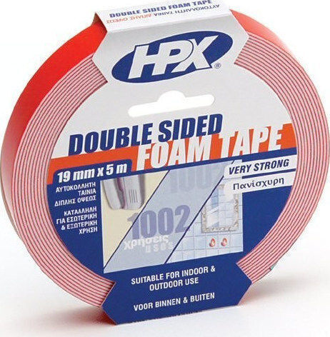 HPX Self-Adhesive Foam Double-Sided Tape White 25mmx5m 1pcs