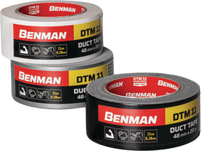 Benman Αυτοκόλλητη Υφασμάτινη Ταινία Μαύρη 20mx48mm
