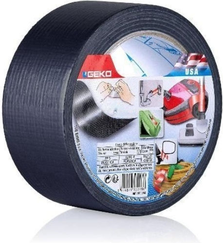 Geko Black Self-Adhesive Fabric Tape Black 50mmx10m 1pcs