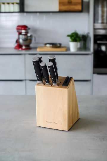 Kitchenaid Gourmet Комплект Ножове с Основа от Неръждаема Стомана 6 Бройки