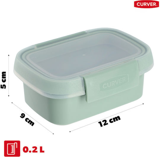 Recipient Alimentar Gustare Dreptunghiular 0.2l Smart Eco To Go 12x9x5cm Verde Deschis
