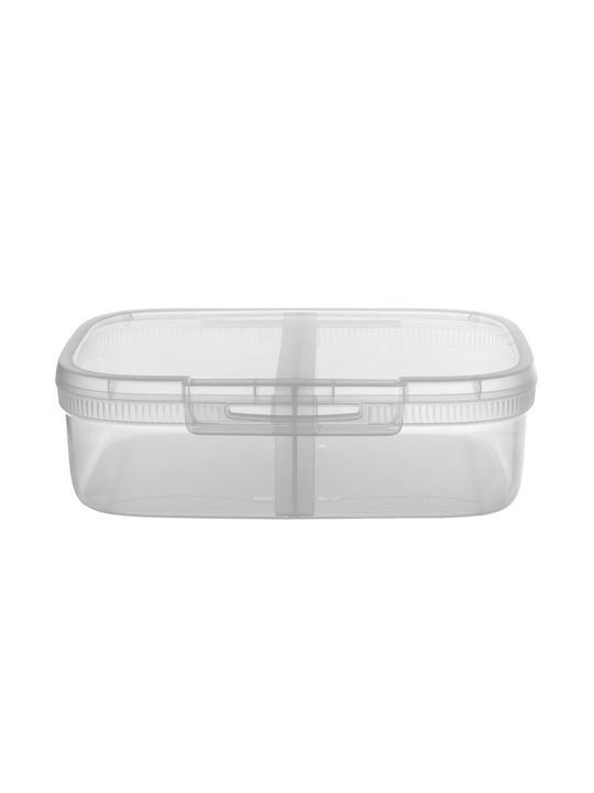 Rectangular Food Storage Container Divider 3.3L Snap Box Transparent