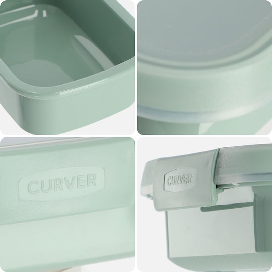 Recipient Alimentar Gustare Dreptunghiular 0.2l Smart Eco To Go 12x9x5cm Verde Deschis
