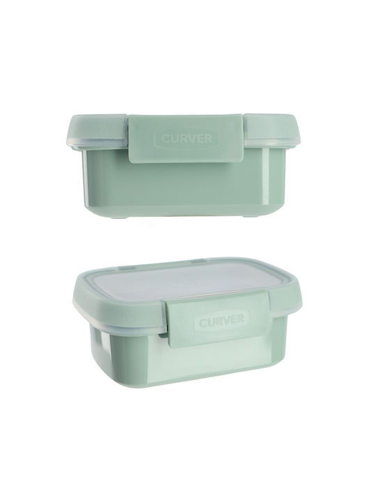 Food Container Snack Rectangle 0.2l Smart Eco To Go 12x9x5cm Soft Green