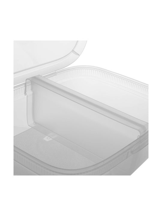 Rectangular Food Storage Container Divider 3.3L Snap Box Transparent