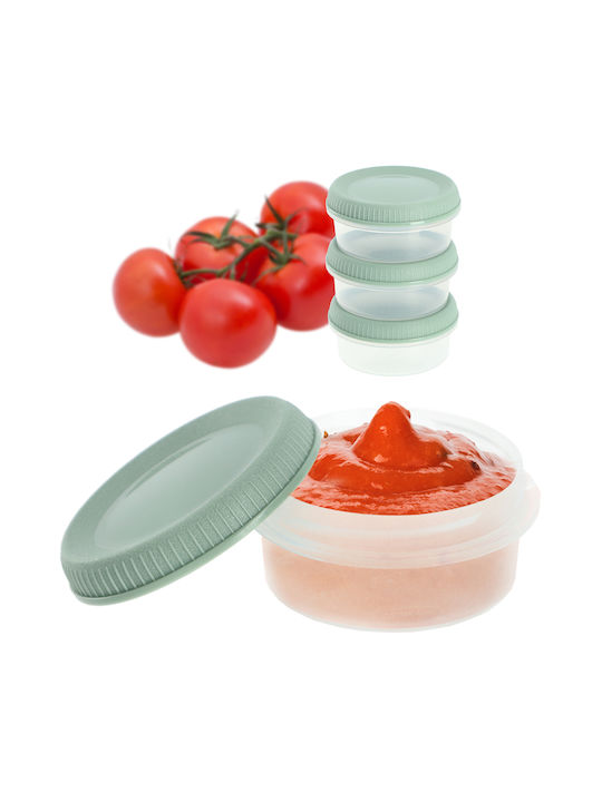 Food Containers 3 Pieces Sauce Cups Round 3x0.08L Smart Eco To Go Ø7x10cm Light Green