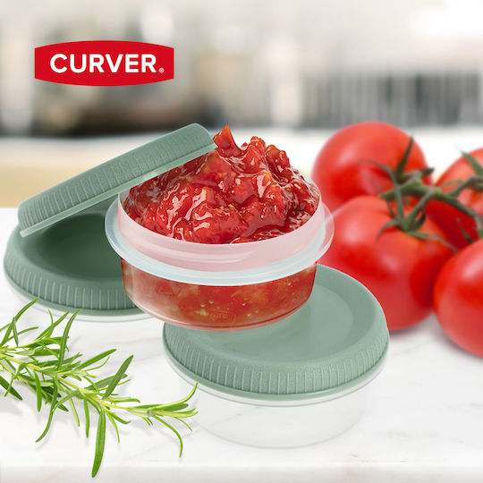 Containere pentru Alimente 3buc Cupe pentru Sos Rotunde 3x0.08l Smart Eco To Go Ø7x10cm Verde Deschis