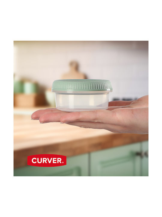 Food Containers 3 Pieces Sauce Cups Round 3x0.08L Smart Eco To Go Ø7x10cm Light Green