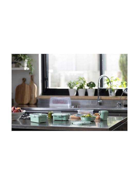 Lunch-Set Lebensmittelbehälter Rechteckig 1,2l Smart Eco To Go 20x15x9cm Soft Green