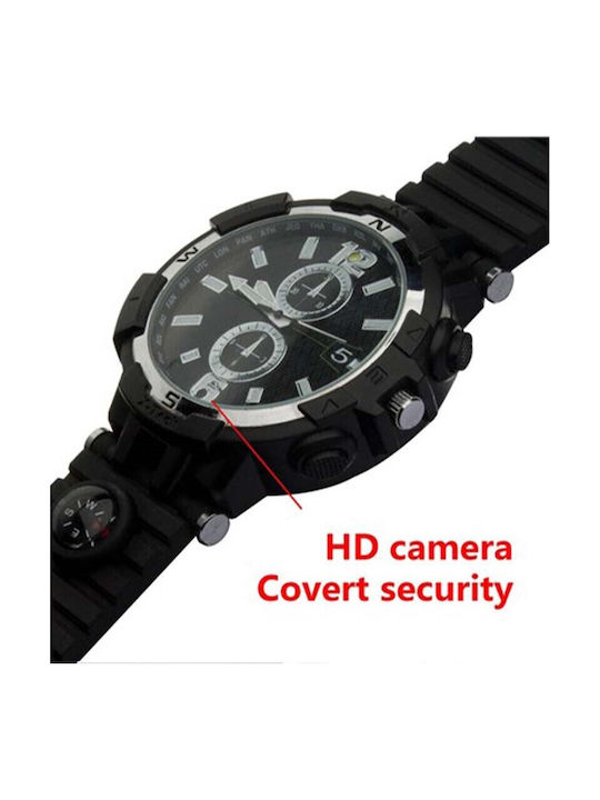 Base Herren Uhr Batterie mit Schwarzem Gummi Armband