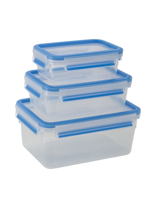 Emsa Plastic Lunch Box Clip & Close Transparent 3pcs