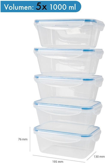 CLASSBACH C-FHD 4007 K Set Of Transparent Plastic Lunch Boxes 5 Pieces