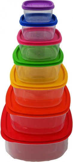 Sidirela Rainbow Set Plastic Lunch Boxes Multicolour 7 Pieces