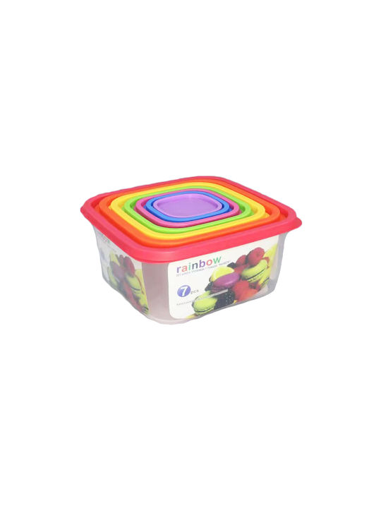 Sidirela Rainbow Lunchbox Kunststoff Mehrfarbig Geeignet für die Mikrowelle 7Stück
