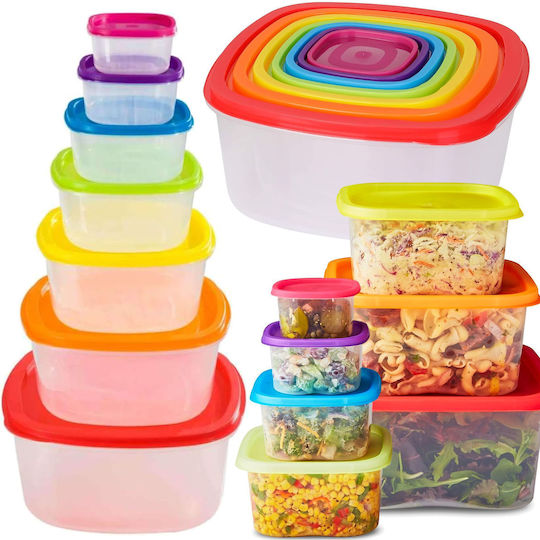 Sidirela Rainbow Set Plastic Lunch Boxes Multicolour 7 Pieces