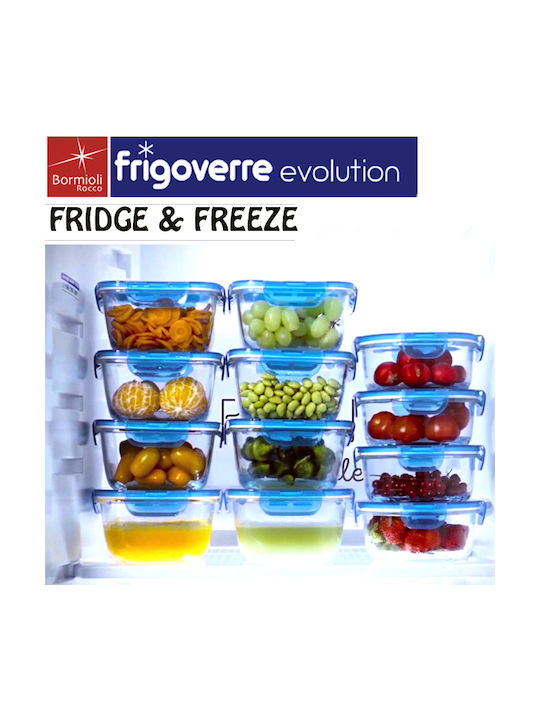 Bormioli Rocco Microwave Glass Lunch Box Frigoverre Evolution Blue 500ml