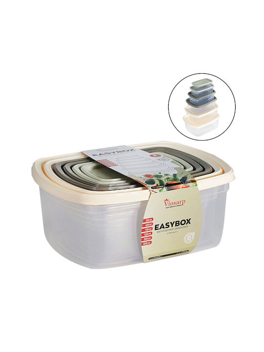 Viosarp Set Plastic Transparent Lunch Boxes 6 Pieces
