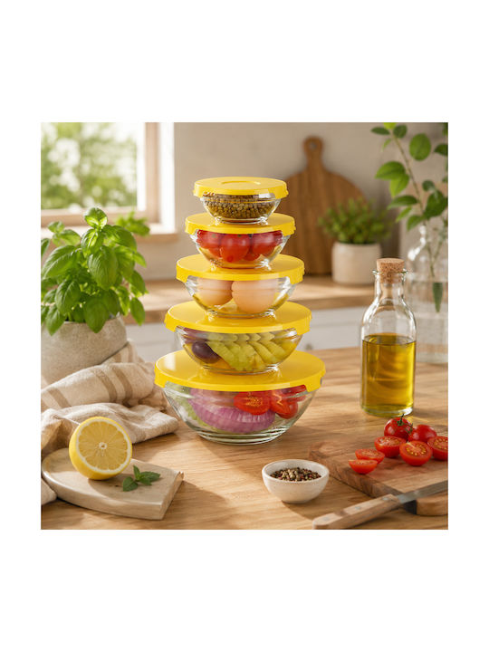 Diamandino Glass Lunch Box Yellow 5pcs