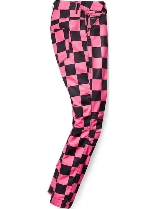 Дамски Текстилен Панталон в Boyfriend Кройка Pink/black