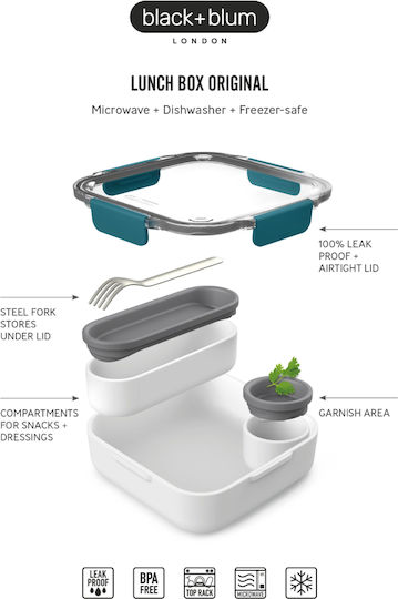 Black+Blum Microwave Plastic Lunch Box Ocean 1000ml