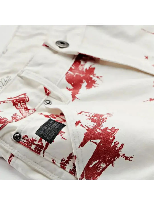 Дамско Текстилно Панталон в Boyfriend Кройка White/red