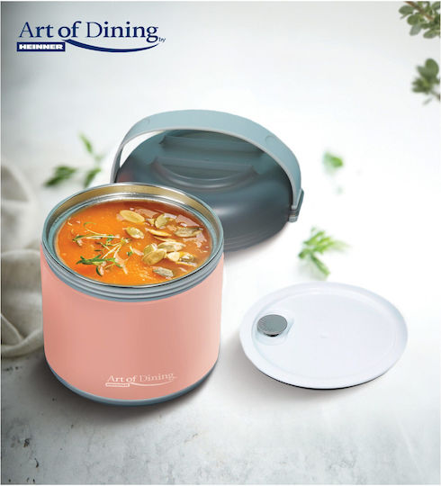 Heinner Loca Δοχείο Φαγητού Inox Ροζ με Χωρίσματα 600ml