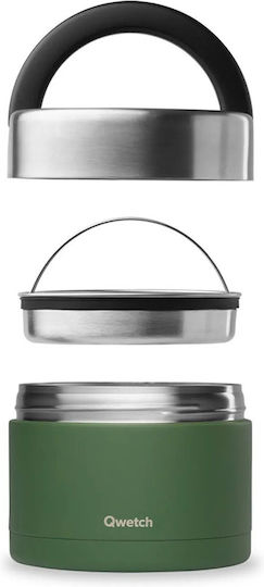 Qwetch Inox Mittagessenbox Isolierte Lunchbox Grüne Mit Fächern 850ml