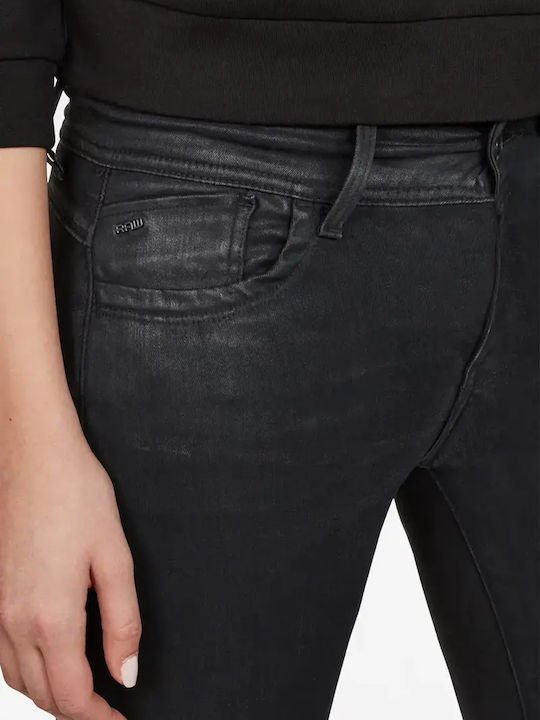 D Mid-Waist Дамско Текстилно Панталонче в Super Skinny Кройка Yield Black