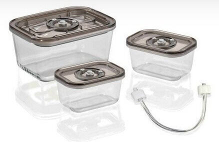Caso VacuBoxx Комплект Стъклени Кутии За Храна Черни 14.5x9.5см 3 Бройки