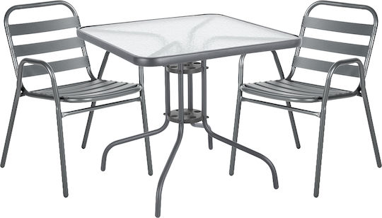 Mars Outdoor Dining Set 3 Pieces Grey