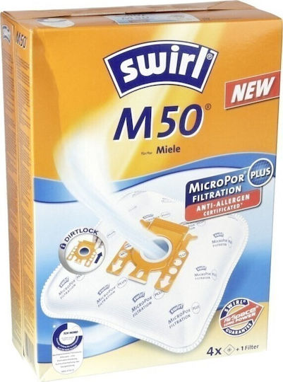 Swirl M50 Торбички За Прахосмукачка 4 + 1 Бр Съвместими С Miele