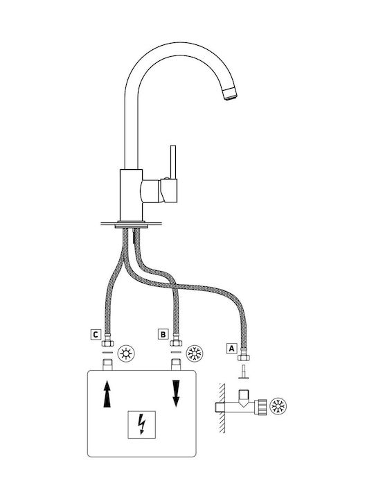 Deante Kitchen Faucet Counter Silver