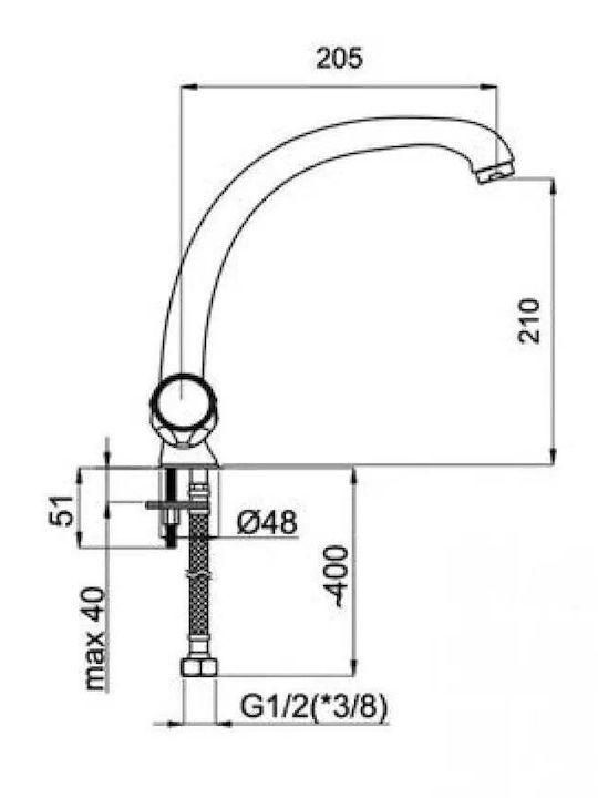 Rubineta Kitchen Faucet Counter