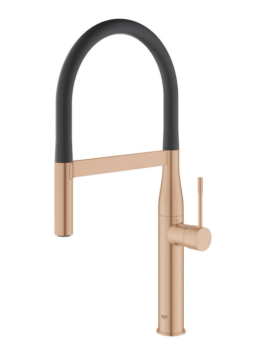 Grohe Essence Kitchen Faucet Counter Flexible Brushed Warm Sunset